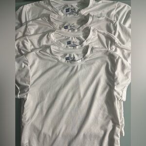 4 Hanes Boys Medium White X-Temp T Breathable Shirts Size M/M/M Tagless